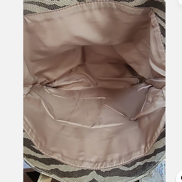 Micheal Kors Gold Shimmer Zebra Animal Print Tote Shoulder bag - Picture 3 of 12